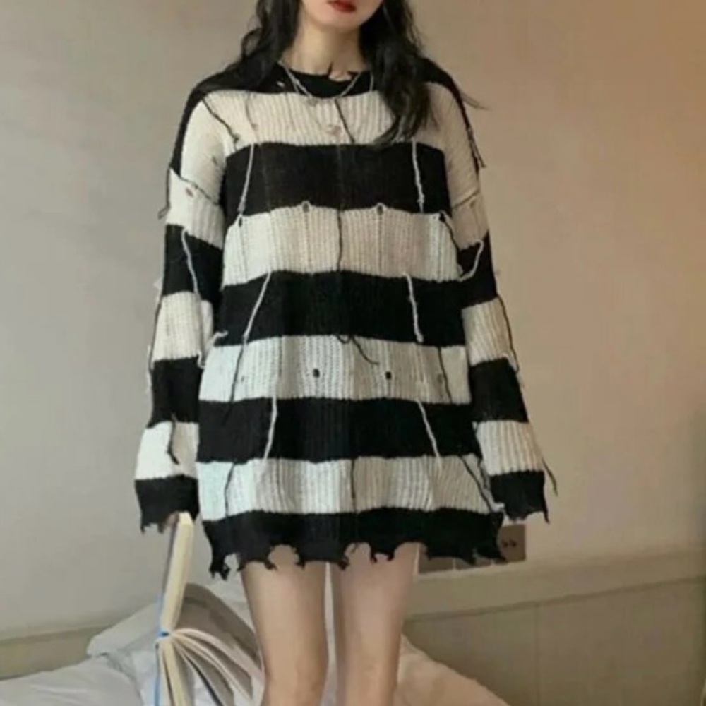 Goth distressed sweater